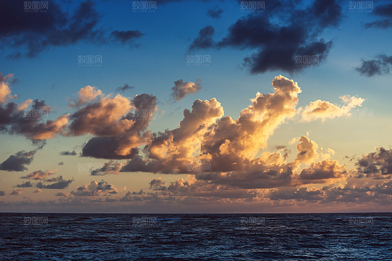 大海天空海面海景夕阳朝霞黄昏落日晚霞