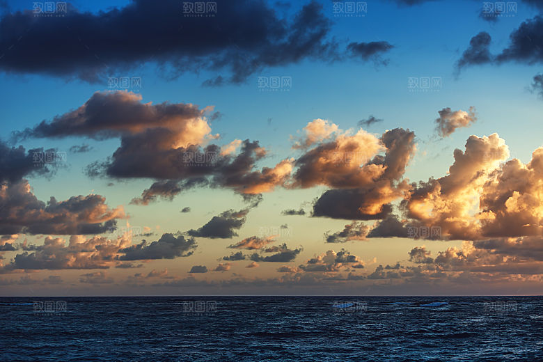 大海天空海面海景夕阳朝霞黄昏落日晚霞
