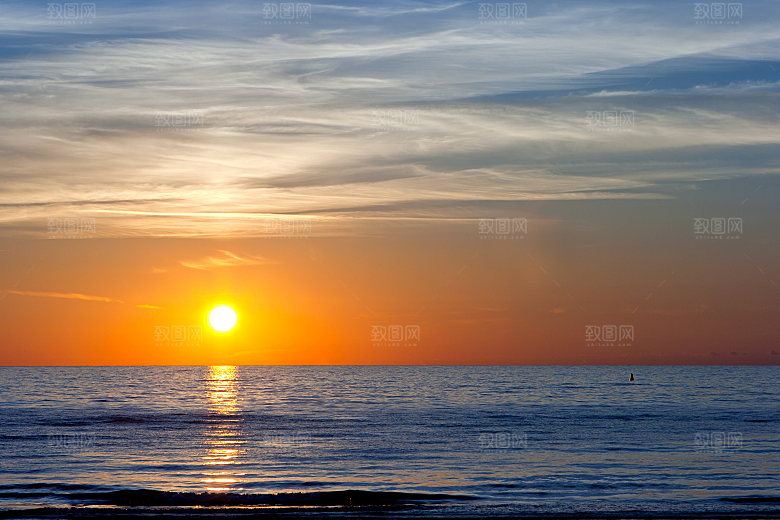 大海天空海面海景夕阳朝霞黄昏落日晚霞