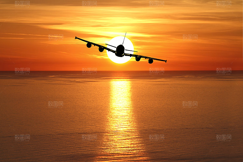 大海天空海面海景夕阳朝霞黄昏落日晚霞