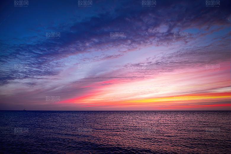 大海天空海面海景夕阳朝霞黄昏落日晚霞