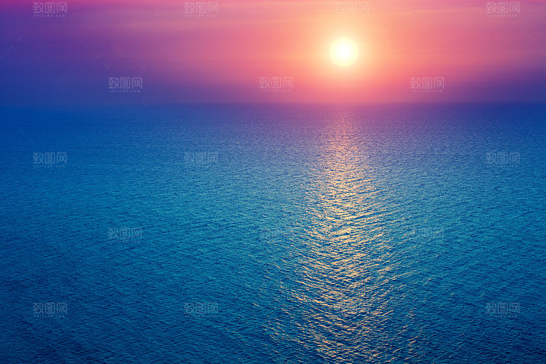 大海天空海面海景夕阳朝霞黄昏落日晚霞