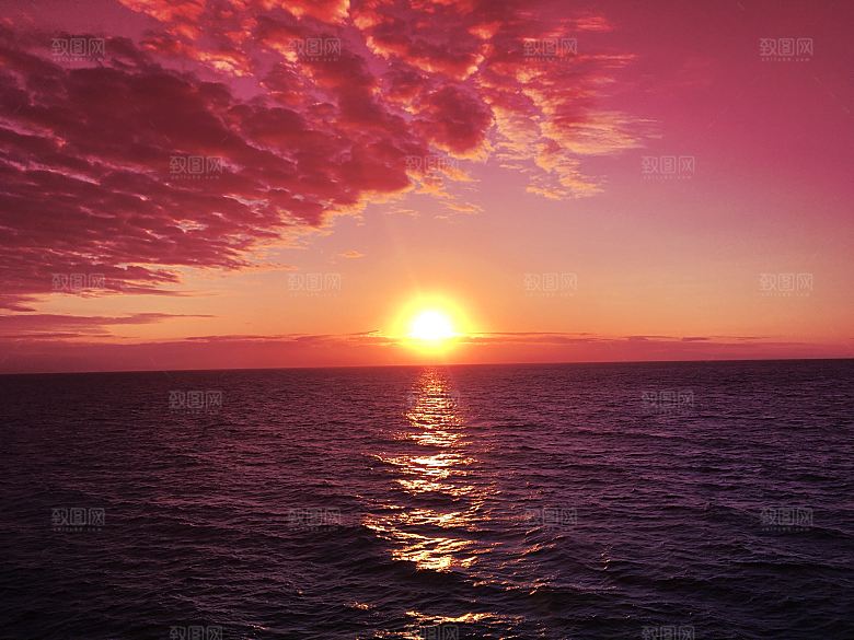 大海天空海面海景夕阳朝霞黄昏落日晚霞