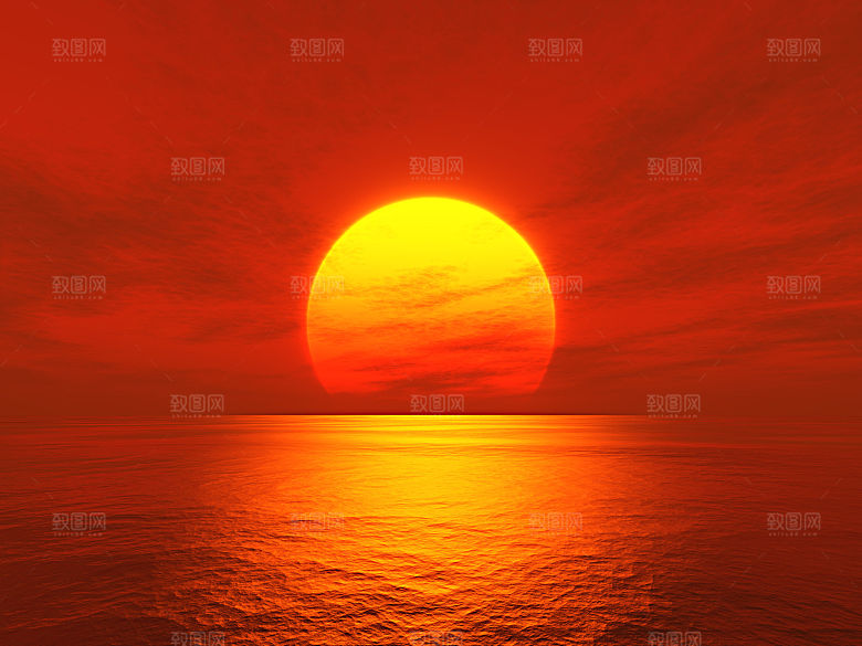 大海天空海面海景夕阳朝霞黄昏落日晚霞
