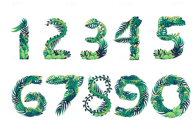树叶艺术数字矢量元素