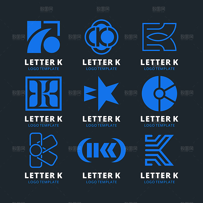 K字母LOGO矢量元素