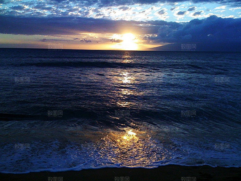大海天空海面海景夕阳朝霞黄昏落日晚霞