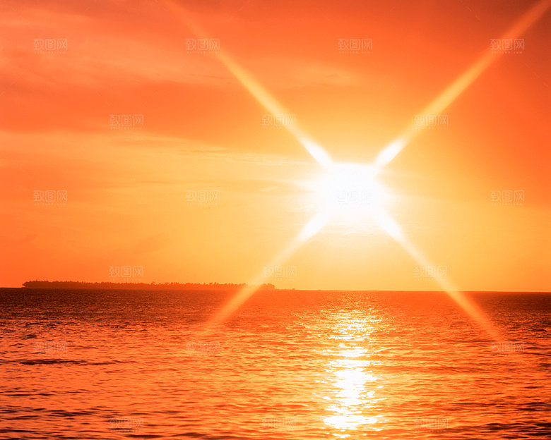 大海天空海面海景夕阳朝霞黄昏落日晚霞