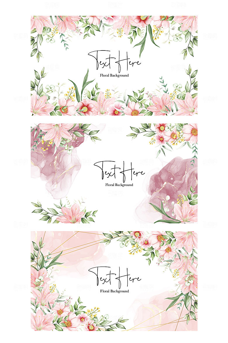 花卉水彩背景banner