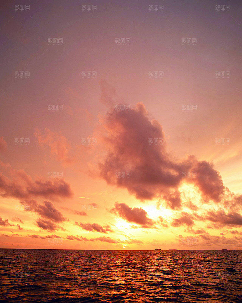 大海天空海面海景夕阳朝霞黄昏落日晚霞