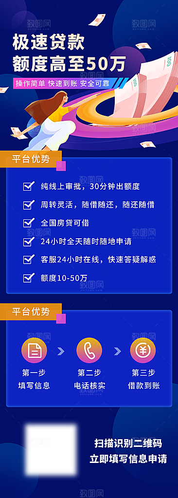 投资理财养老H5长图