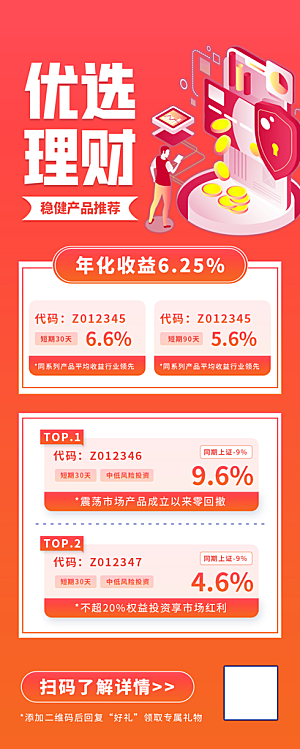 投资理财养老H5长图
