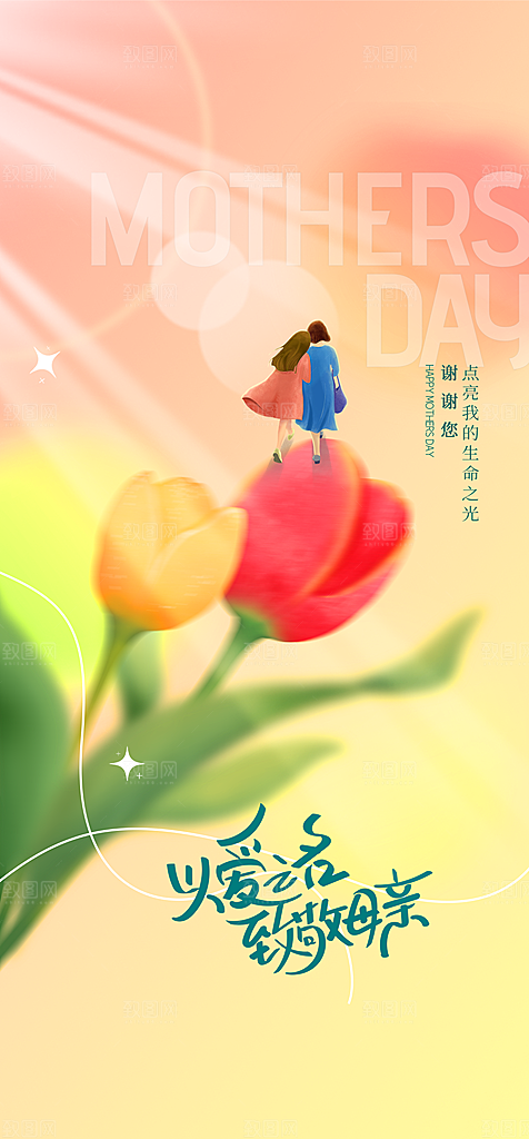 地产母亲节节日简约大气海报