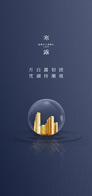 中国传统节气寒露手机海报