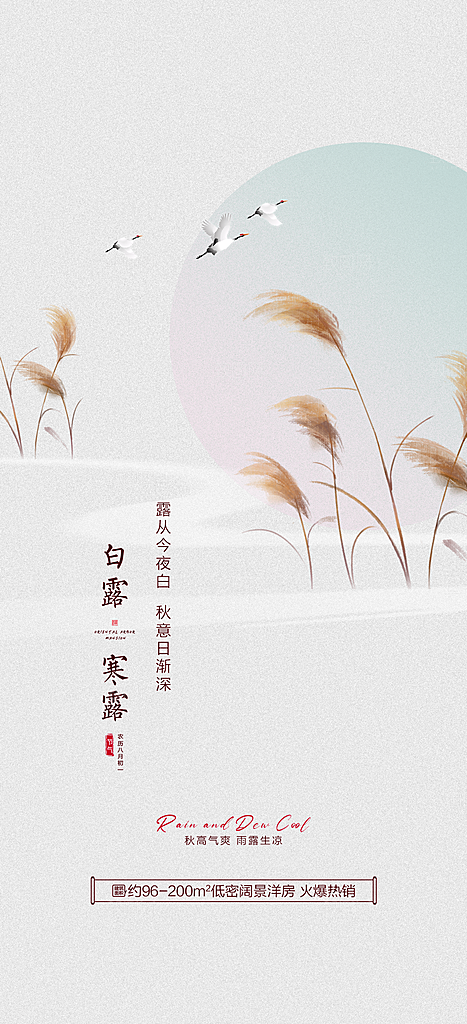 中国传统节气寒露手机海报