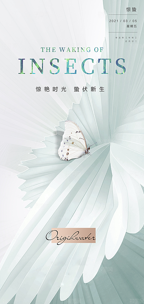 中国传统节气惊蛰手机海报