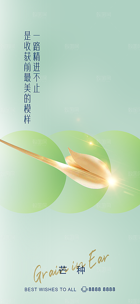 小满节气设计素材展板