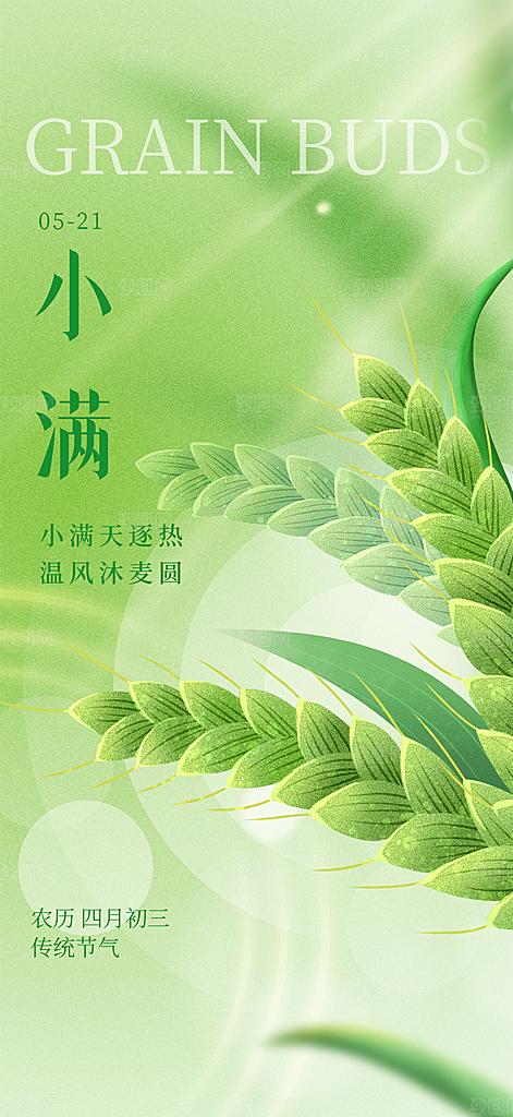 小满节气设计素材展板