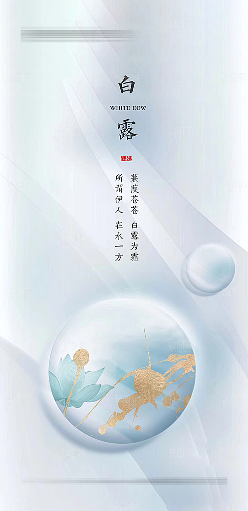 中国传统节气白露海报