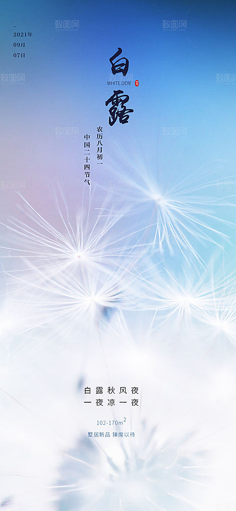 中国传统节气白露海报