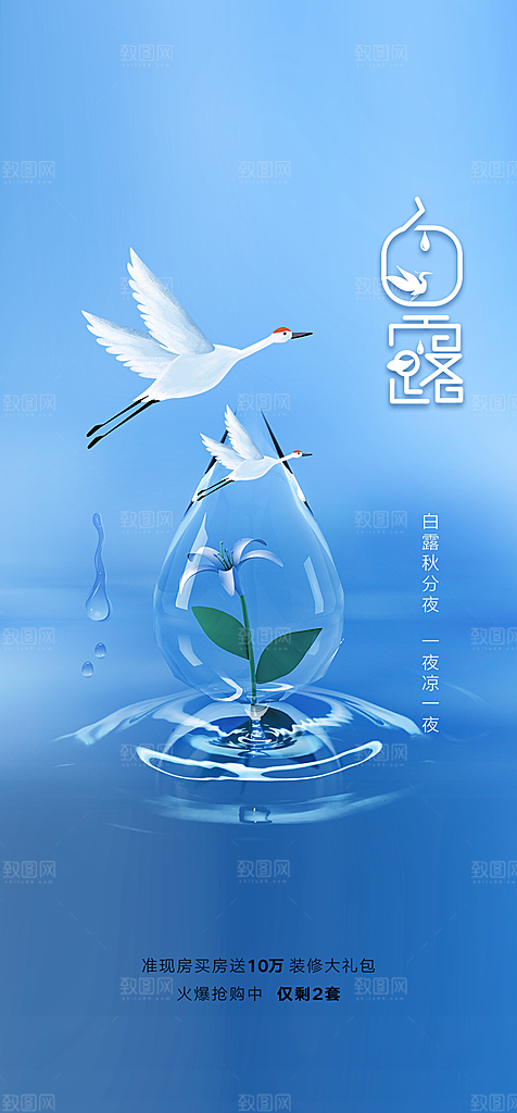 中国传统节气白露海报