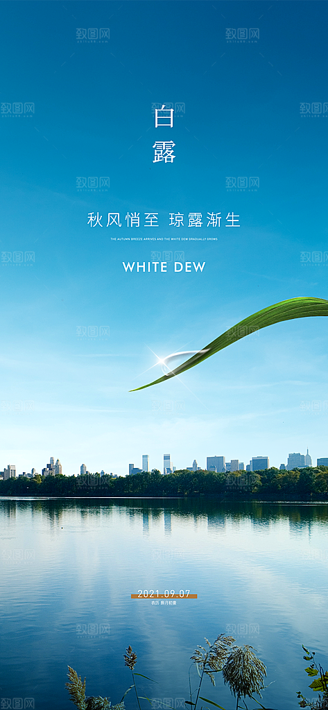中国传统节气白露海报