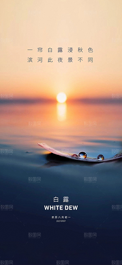 中国传统节气白露海报