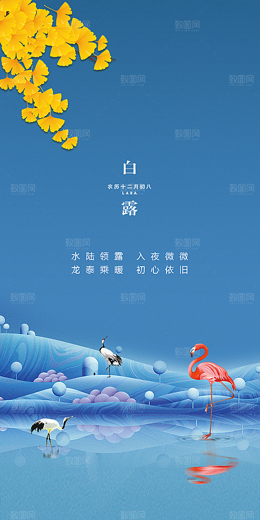 中国传统节气白露海报