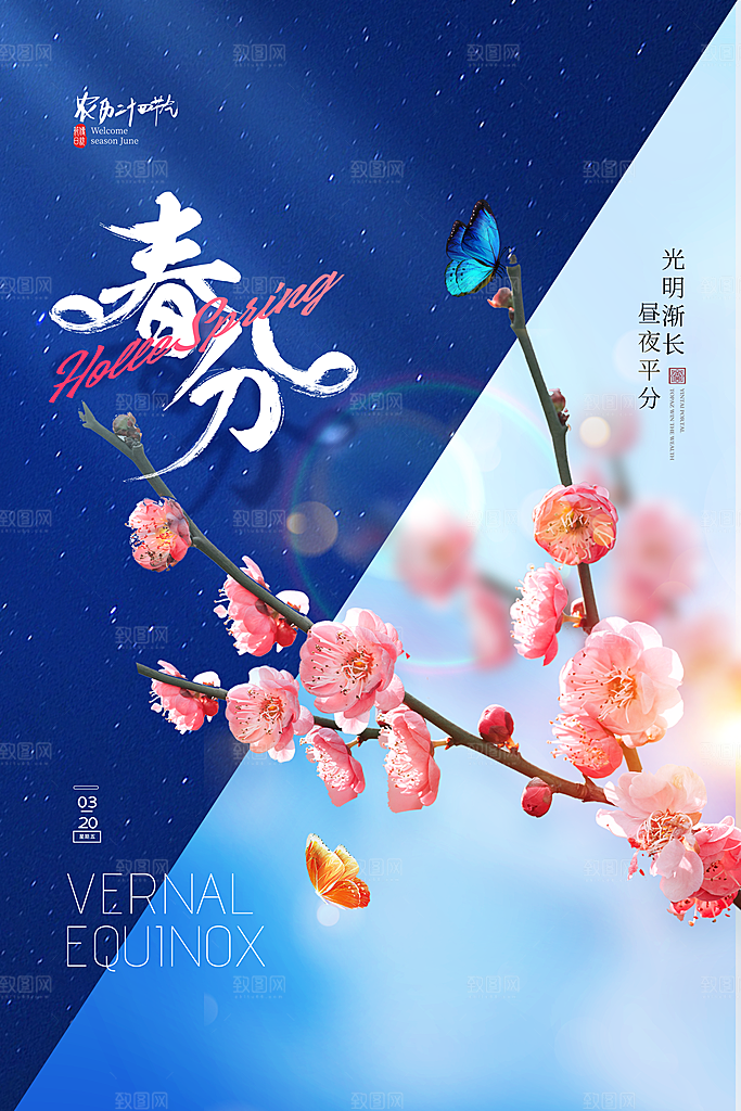 中国传统节气春分海报