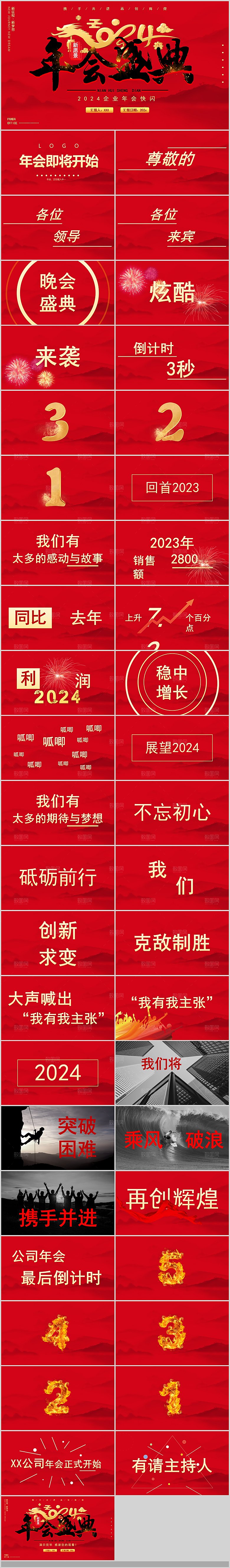 2024龙年PPT年会总结表彰大会颁奖典