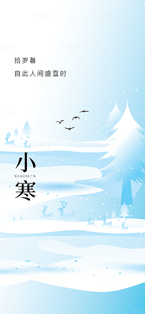 地产小寒大寒简约大气海报