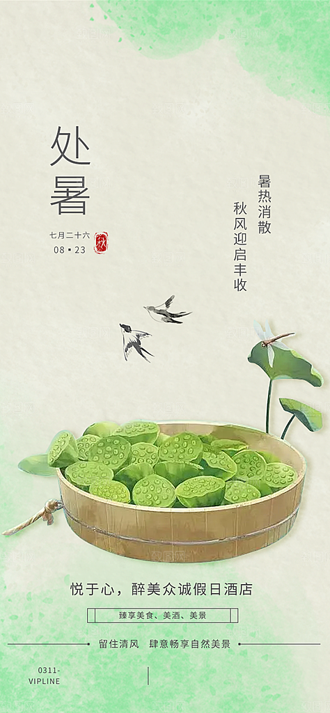 中国传统节气处暑海报