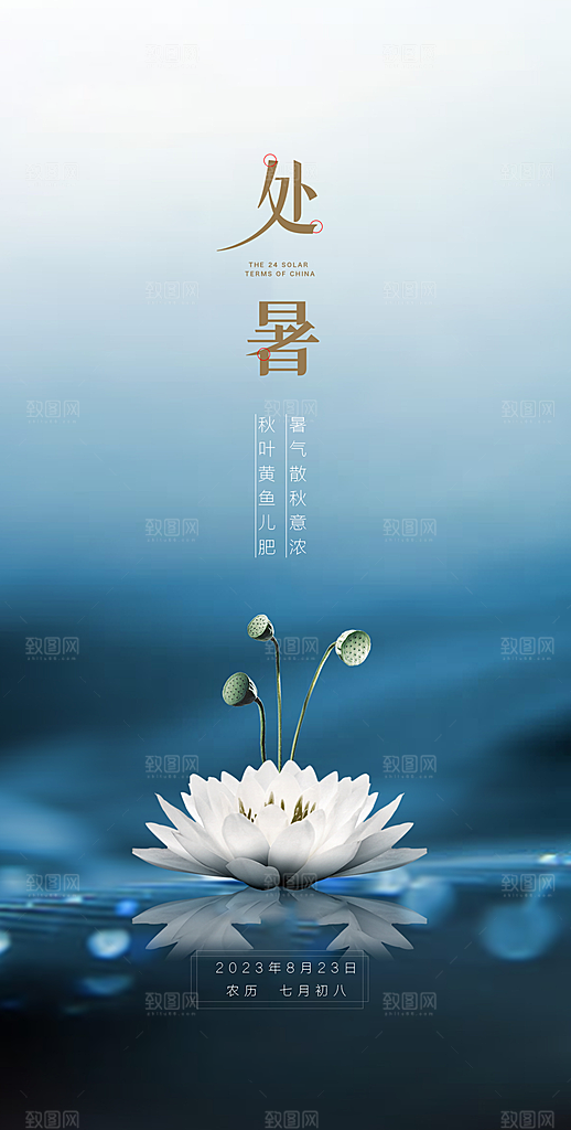 中国传统节气处暑海报