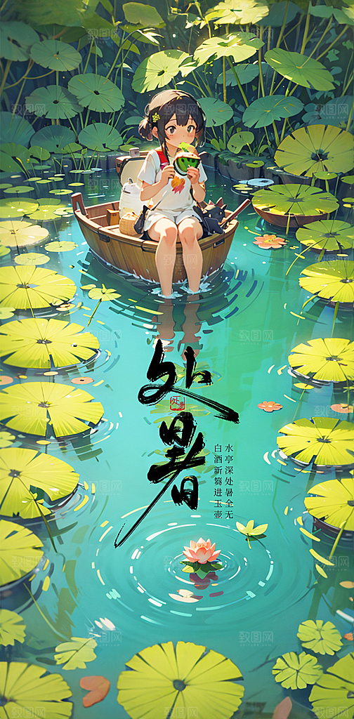 中国传统节气处暑海报