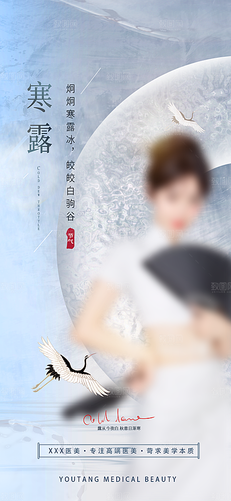 中国传统节气寒露手机海报