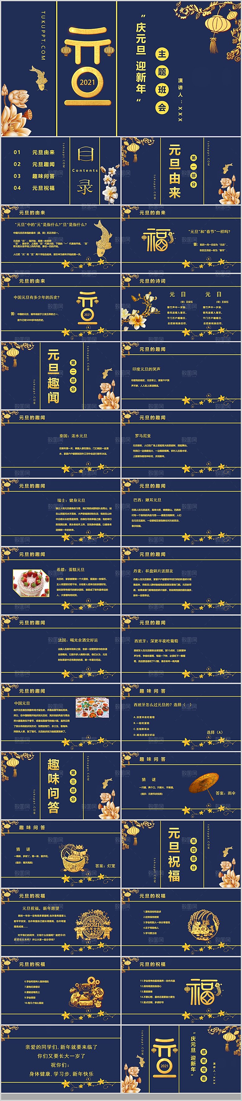 2024元旦联欢晚会PPT总结学校晚会