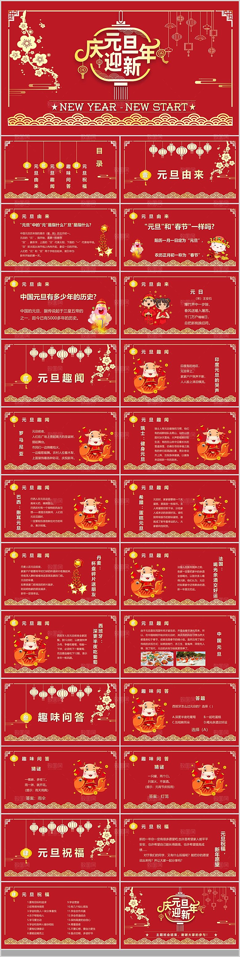 2024元旦联欢晚会PPT总结学校晚会