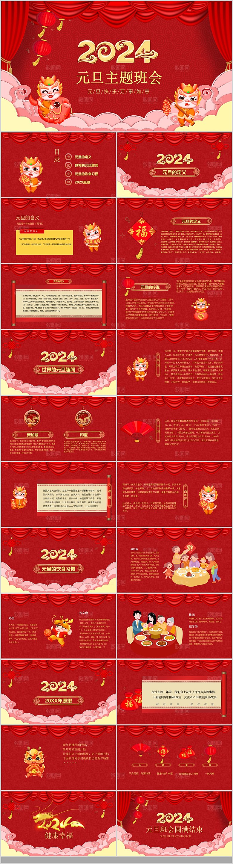 2024元旦联欢晚会PPT总结学校晚会