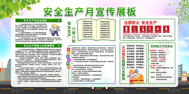 安全生产月宣传展板