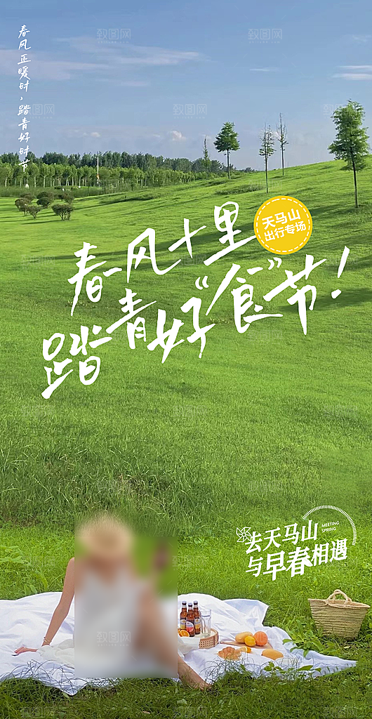 露营郊游踏青手机海报