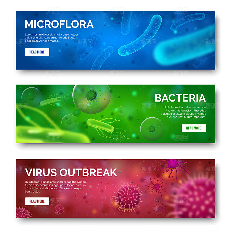 细菌病毒微生物矢量banner