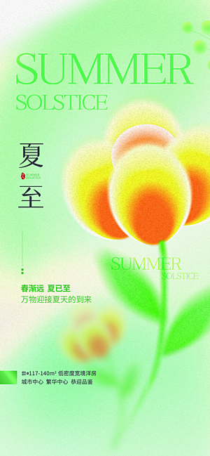 中国传统节气夏至手机海报