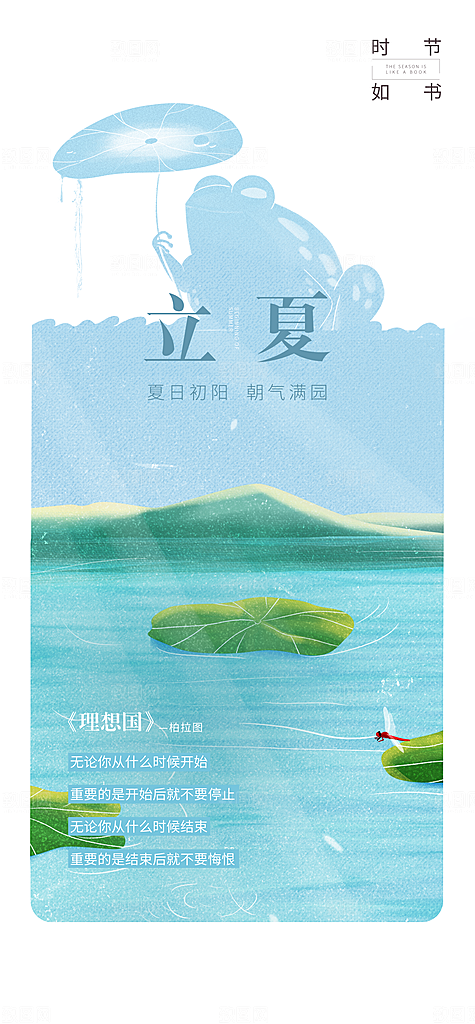 中国传统节气夏至手机海报