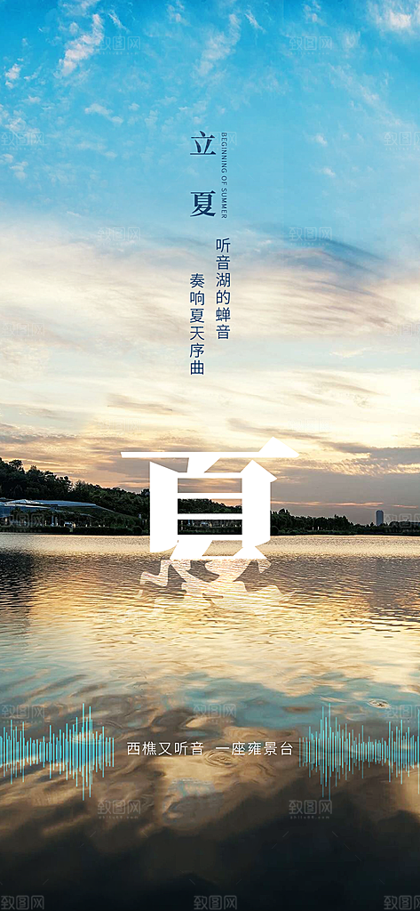 中国传统节气立夏手机海报