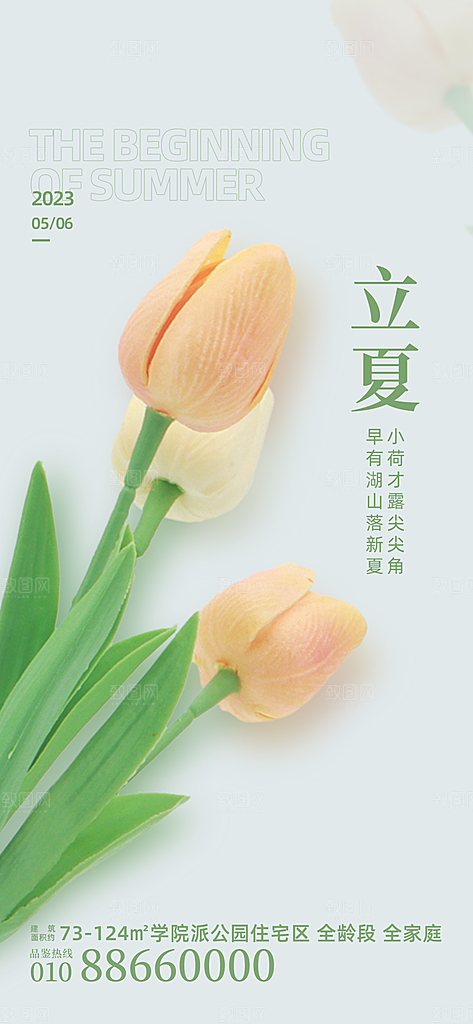 中国传统节气立夏手机海报