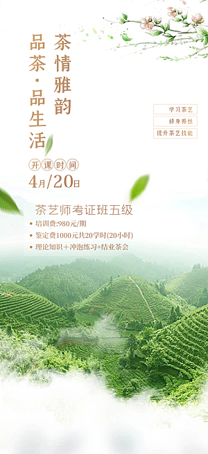绿色茶叶简介海报