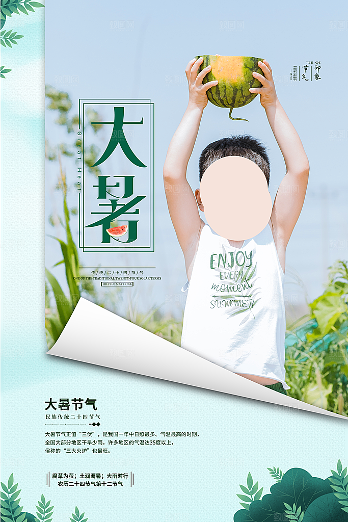 节气大暑节气宣传海报