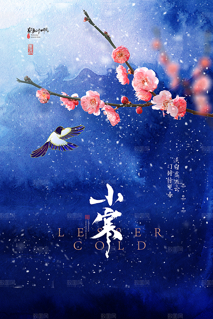 传统节气小寒节气海报