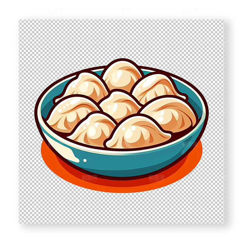 饺子插画免抠素材