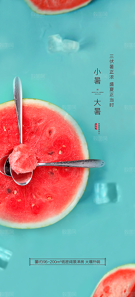 中国传统节气小暑手机海报